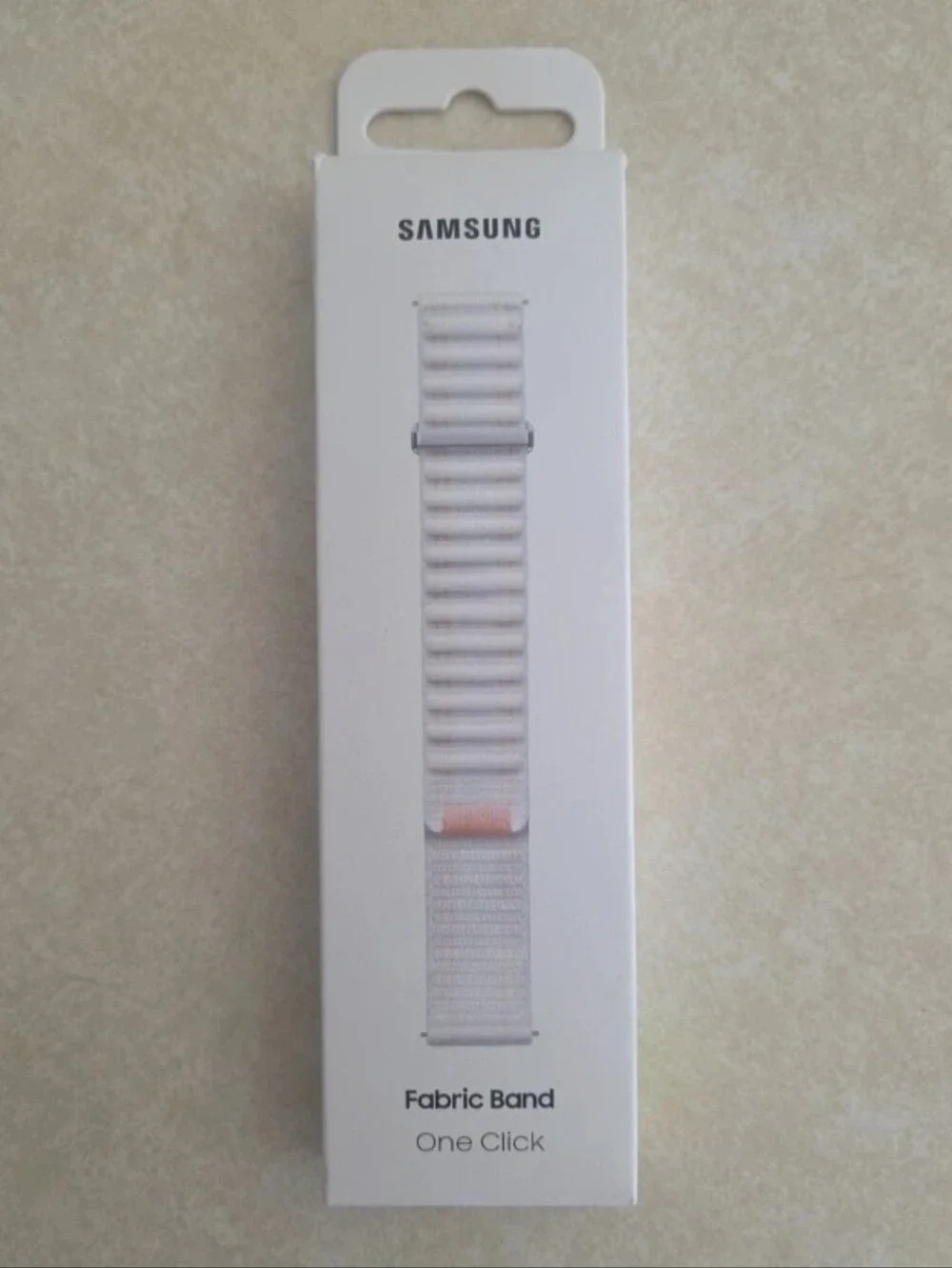 NIB Samsung Watch 7 6 5 Pink/White Nylon Strap